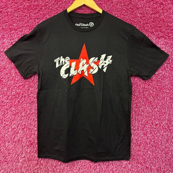 The Clash Corroded Spell Out Red Star Post Punk Band Tee M - Picture 1 of 4